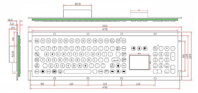 Kundengerechte industrielle Tastatur mit Schlüssel-Art Antikratzer der