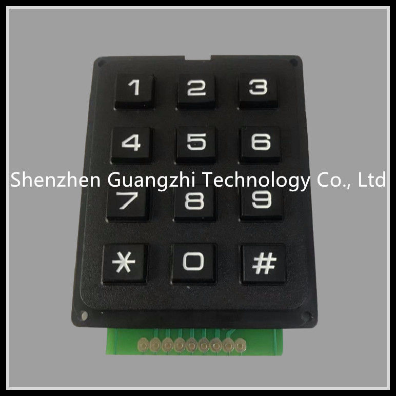 12 Key ABS Plastic Pin Code Keypad 3 * 4 Matrix 4 Core Aviation Connector